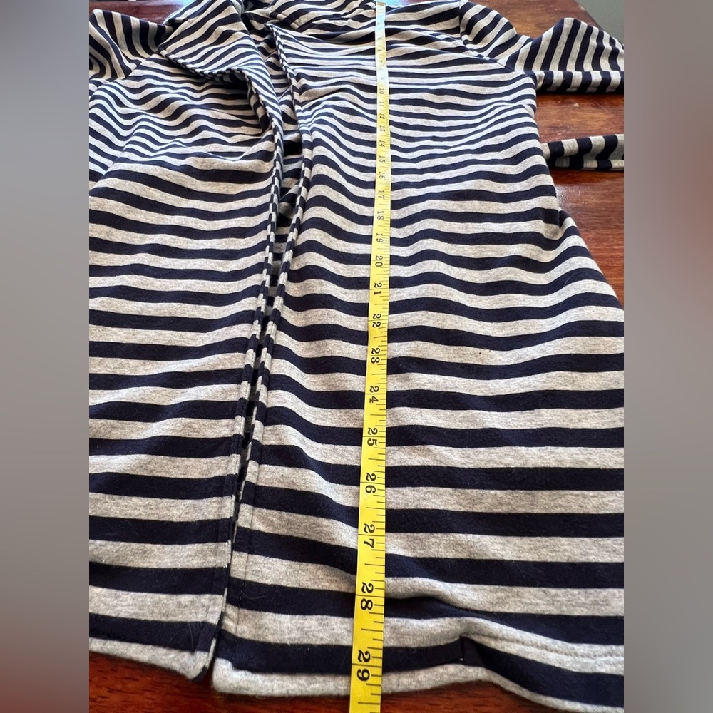 Anthropologie Tulle Nautical Gray and Navy Striped Blazer Jacket Size S - Picture 6 of 6